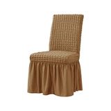Elgeyar Bürümcük Sandalye Kılıfı,sandalye Örtüsü Etekli, Lastıkli, Standart 6li - 35 x 50 cm - Kahverengi