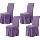 Elgeyar Bürümcük Sandalye Kılıfı,sandalye Örtüsü Etekli, Lastıkli, Standart 6li - 35 x 50 cm - Lila