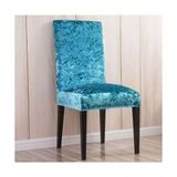Elgeyar Ipek Kadife Sandalye Kılıfı,sandalye Örtüsü, Lastıkli, Standart 1 Adet - 35 x 50 cm - Mavi