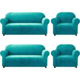 Elgeyar Jakarli Koltuk ,kanepe ,çekyat Örtüsü Çubuk Desen ( 3+3+1+1 ) - Mint Yeşili - 180 x 230 cm