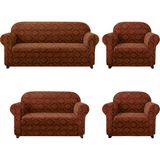 Elgeyar Jakarli Koltuk ,kanepe ,çekyat Örtüsü Şal Desen Esnekli Eteksiz3+2+1+1takım Için - 180 x 230 cm - Koyu Kahverengi