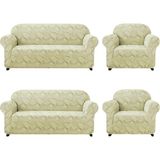 Elgeyar Jakarli Koltuk ,kanepe ,çekyat Örtüsü Sehra Desen Esnekli Eteksiz3+3+1+1takım Için - 180 x 230 cm - Krem