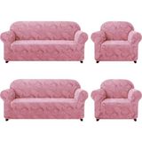 Elgeyar Jakarli Koltuk ,kanepe ,çekyat Örtüsü Sehra Desen Esnekli Eteksiz3+3+1+1takım Için - 180 x 230 cm - Pembe