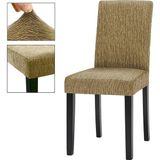 Elgeyar Jakarli Sandalye Örtüsü Çubuk Desen Yüksek Esnekli Sandalye Kılıfı( 1 Adet) - 35 x 50 cm - Sütlü Kahve