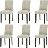 Elgeyar Jakarli Sandalye Örtüsü Çubuk Desen Yüksek Esnekli Sandalye Kılıfı( 6 Adet) - 35 x 50 cm - Krem