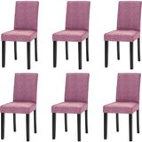Elgeyar Jakarli Sandalye Örtüsü Çubuk Desen Yüksek Esnekli Sandalye Kılıfı( 6 Adet) - 35 x 50 cm - Pembe