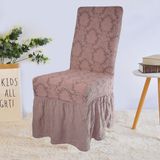 Elgeyar Jakarli Sandalye Örtüsü Etekli Yıkanabilir Esnekli Lastikli 6 Adet - 35 x 50 cm - Pembe