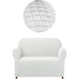 Elgeyar Likrali Koltuk, Kanepe, Çekyat Örtüsü 2 Kişilik Koltuk Örtüsü Lastikli, Pitikare Desen - 120 x 175 cm - Beyaz