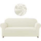 Elgeyar Likrali Koltuk, Kanepe, Çekyat Örtüsü 3 Kişilik Koltuk Örtüsü Lastikli, Pitikare Desen - 180 x 230 cm - Krem