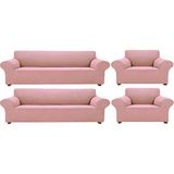 Elgeyar Likrali Koltuk, Kanepe, Çekyat Örtüsü Lastikli, Pitikare Desen3+3+1+1 - 180 x 230 cm - Pembe