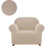 Elgeyar Likrali Koltuk, Kanepe, Çekyat Örtüsü Tek Kişilik Berjer Örtüsü Lastikli - 75 x 115 cm - Vizon