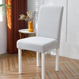 ELHAS Likrali Kumaş Tuğla Desenli Sandalye Örtüsü, Lastikli, Esnekli,kaliteli Sandalye Kılıfı 1 Adet - 35 x 48 cm - Beyaz