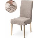 ELHAS Likrali Kumaş Tuğla Desenli Sandalye Örtüsü, Lastikli, Esnekli,kaliteli Sandalye Kılıfı 1 Adet - 35 x 48 cm - Vizon