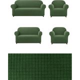 Elhoş Likrali 3+2+1+1 Lastikli Koltuk Takımı Kılıfı. Çekyat Koltuk Örtüsü Streç Esnek Kanepe Kılıfı UERE539. - 180 x 230 cm - Yeşil