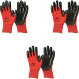 Eli Nitril Iş Güvenlik Eldiveni - Kırmızı - 10/xl - 3 Çift - Paket - Standart - Çok Renkli