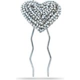 Eli Peacock Romantica Glam Gümüş Cam Kristal Kadın Firkete Toka - Standart