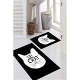 Eliana Home Dijital Baskı 2'li Banyo Paspas Takımı RVG5294 100X60+60X50 cm - Siyah