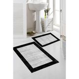 Eliana Home Dijital Baskı Modern Banyo Halısı Ikili Banyo Paspası LNA5-FNL475 100 x 60+60 x 50 cm - Siyah