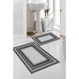 Eliana Home Dijital Baskı Modern Banyo Halısı Ikili Banyo Paspası LNA5-FNL477 100 x 60+60 x 50 cm - Siyah