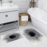 Eliana Home Dijital Baskı Modern Banyo Halısı Ikili Banyo Paspası LNA5154 100X60+60X50 cm - Siyah