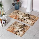 Eliana Home Dijital Baskı Modern Banyo Halısı Ikili Banyo Paspası LNA5196 100X60+60X50 cm - Kahverengi