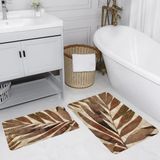 Eliana Home Dijital Baskı Modern Banyo Halısı Ikili Banyo Paspası LNA5202 100X60+60X50 cm - Kahverengi