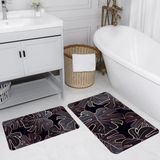 Eliana Home Dijital Baskı Modern Banyo Halısı Ikili Banyo Paspası LNA5221 100X60+60X50 cm - Siyah
