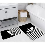 Eliana Home Dijital Baskı Modern Banyo Halısı Ikili Banyo Paspası LNA5255 100X60+60X50 cm - Siyah