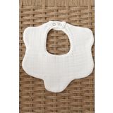 elibaby %100 Organik Pamuk 8 Katlı Multi Ekstra Yumuşak Müslin Çiçek Önlük Beyaz, Mama ve Salya Önlüğü