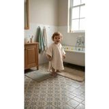 Elibaby %100 Organik Pamuk Müslin Panço Kapşonlu Panço Plaj Çocuk Bebek Panço Bornoz Havlu - Sütlü Kahve - 2 - 4 Yaş
