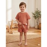 Elibaby Müslin %100 Pamuk Oversize Bebek Çocuk Takım - Kiremit - 4 - 5 Yaş