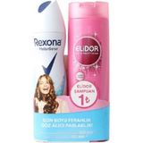 Elidor 185 ml Şampuan Güçlü Ve Parlak Şampuan + 150 ml Rexona Shower Fresh Kadın Sprey Deodorant
