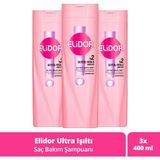 Elidor 3x400 ml Ultra Işıltı Yoğun Parlaklık Saç Bakım Şampuanı