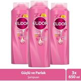 Elidor 3x650 ml Güçlü ve Parlak Saç Bakım Şampuanı