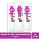 Elidor 400 ml X3 Avokado ve Castor Oil Şampuan Nemlendirici Etki ile Kuru Saçlar İçin Özel Formül - Avokado ve Castor Oil Nemlendirici Etki