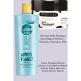 Elidor Collagen Tuzsuz Şampuan Onarıcı ve Yıpranma Karşıtı 350 ml + Morfose Mılk Threapy Maske 500 ml