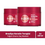 Elidor Saç Bakım Maskesi Yoğun Onarıcı Brezilya Keratin Terapisi 220 ml X2 - Renksiz