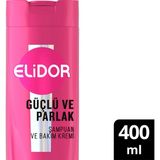 Elidor Superblend 2'si 1 Arada Şampuan ve Saç Bakım Kremi Güçlü ve Parlak E Vitamini Makademya Yağı 400 ml