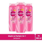 Elidor Superblend 3x500 ml Güçlü ve Parlak Saçlar Saç Bakım Şampuanı