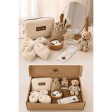elieldam Doğum Günü, Özel Gün, Yeni İş, Sevgiliye Hediye Soya Wax Mum, Makyaj Çantası, Kolye, Kolonya Premium Hediye Seti