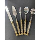 Elif Aksesuar Akrilik Glass 5 Parça Servis Seti - Gold