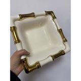 Elif Aksesuar Bambu Desen Kare Derin Sunum Tabağı - 27*27*8cm