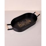 Elif Aksesuar Metal Oval Siyah Tepsi - 1 Adet