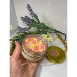 Elif Aksesuar Soya Wax Dekoratif Kapaklı Kavanozda Mum (Kokulu) - Krem