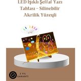Elif Asya Ceyiz Tekstil LED Aydınlatmalı Şeffaf Mesaj Tahtası – 30X20 Cm, Neon Etkili Yazılar Için Tasarlandı