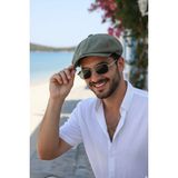 Elif İç Giyim Erkek Keten Peaky Blinders Kasket - Yazlık Pamuklu Newsboy Şapka - Standart - Haki