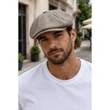 Elif İç Giyim Erkek Keten Peaky Blinders Kasket - Yazlık Pamuklu Newsboy Şapka - Standart - Kum Bej