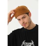 Elif İç Giyim Kaşe Arkadan Ayarlı Retro Hip-hop Takke Şapka Taba