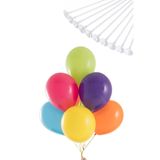 Elif Mağazacılık Parti Paketi Karışık Renkli Balon 100 Adet, Balon Çubuğu Plastik 100 Adet