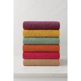 Elif Mira 6 Lı El Yüz Renkli Havlu Seti %100 Pamuklu 50X90 cm Velora Koleksiyon - 50 x 90 cm - Kahve